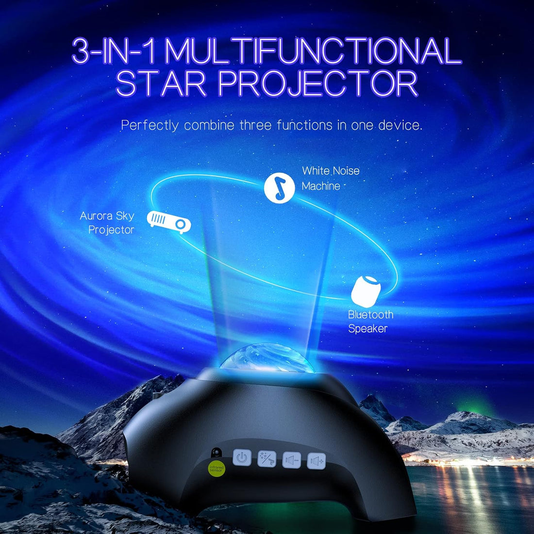 Aurora Galaxy Projector with Stars and Music