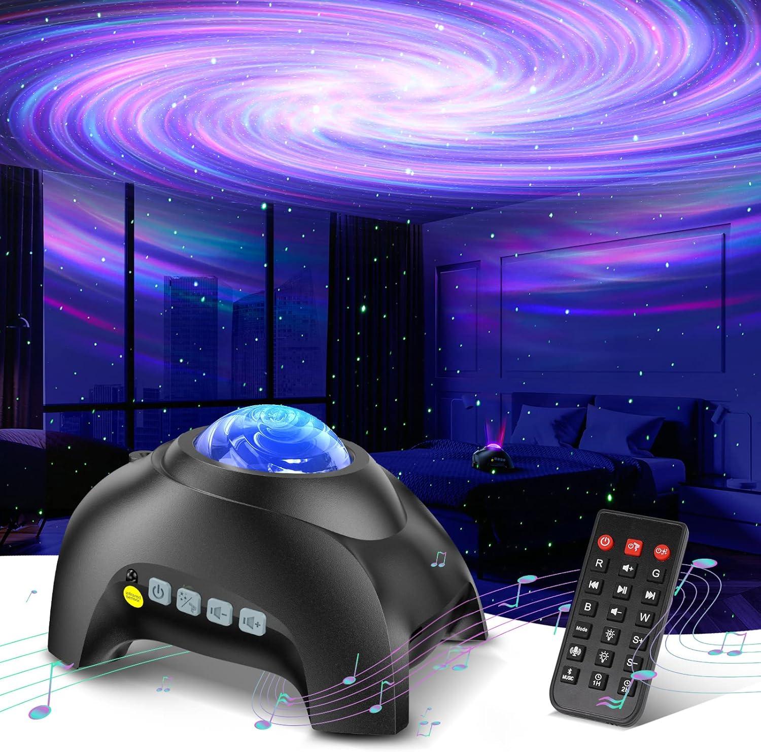 Aurora Galaxy Projector with Stars and Music