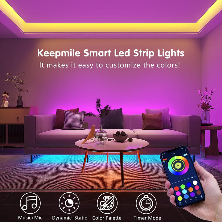 Bluetooth Color-Changing LED Strip Lights with Music