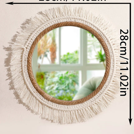 Bohemian Woven Wall Mirror – Handmade Decor