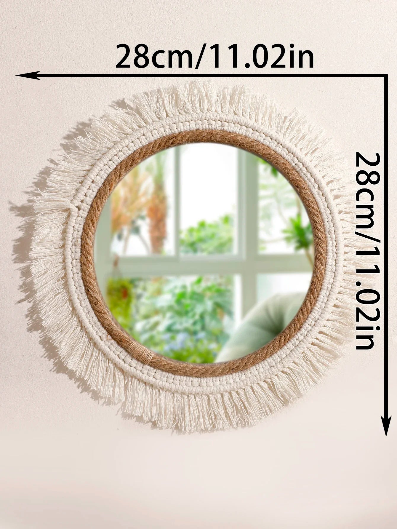Bohemian Woven Wall Mirror – Handmade Decor