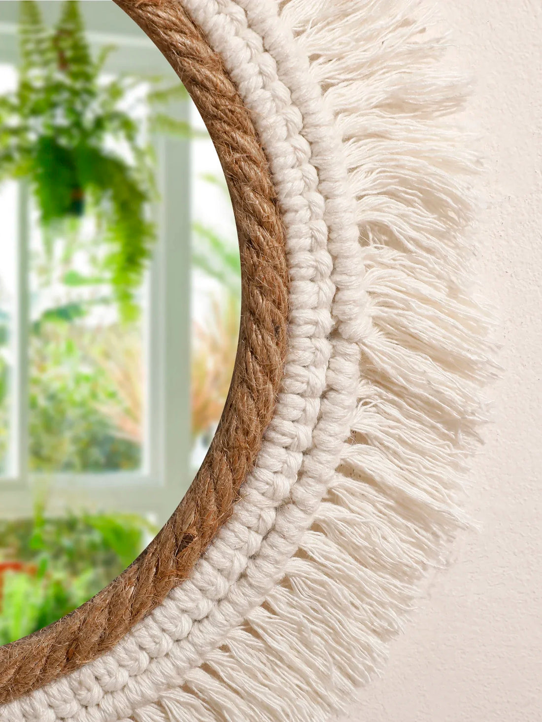 Bohemian Woven Wall Mirror – Handmade Decor