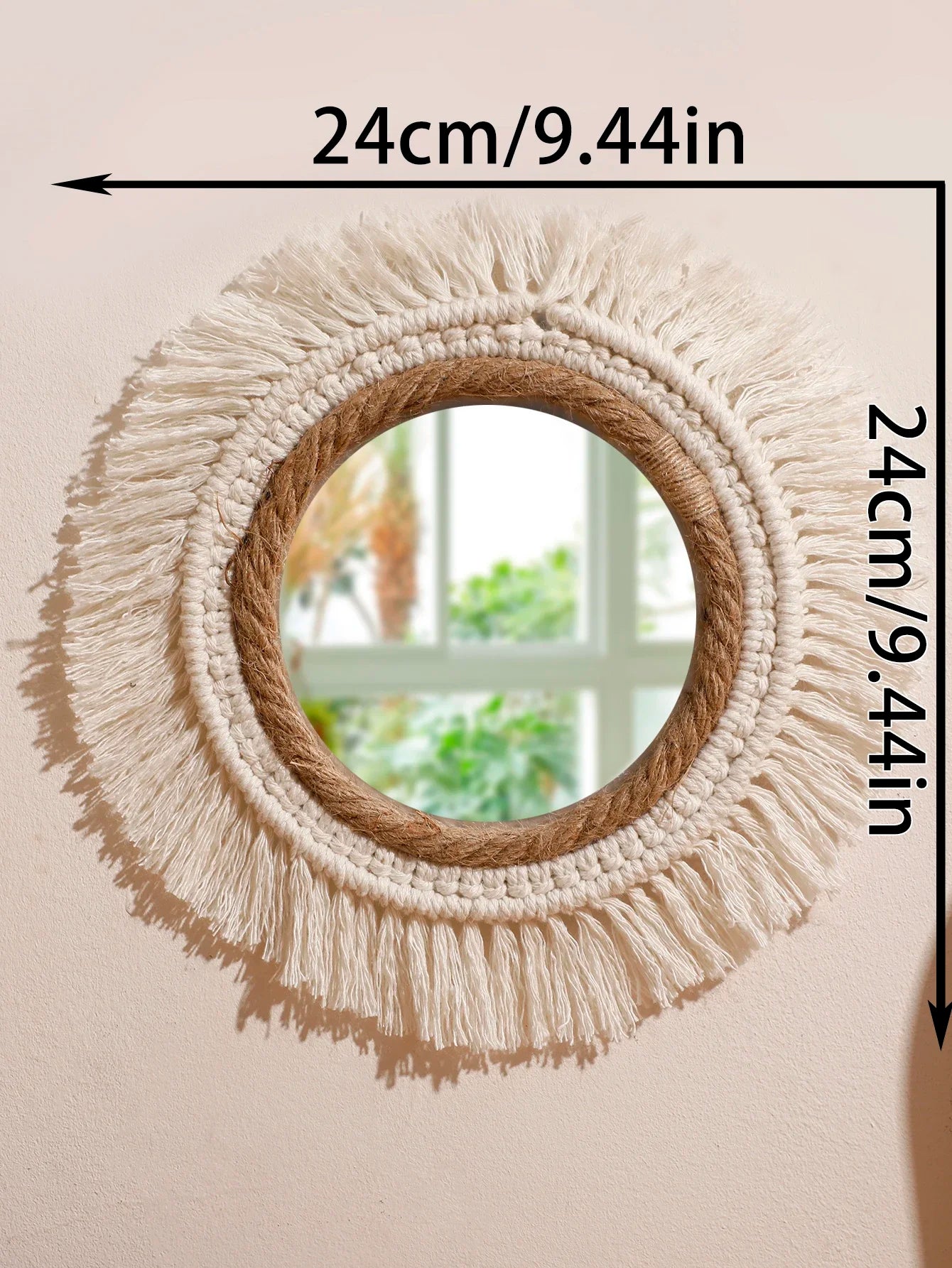 Bohemian Woven Wall Mirror – Handmade Decor