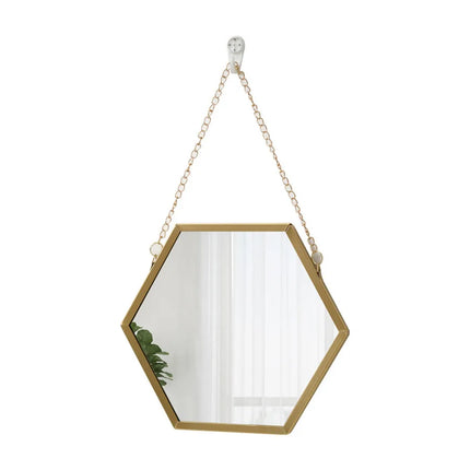 Hexagonal Iron Wall Mirror – Decorative Mounted Mirror