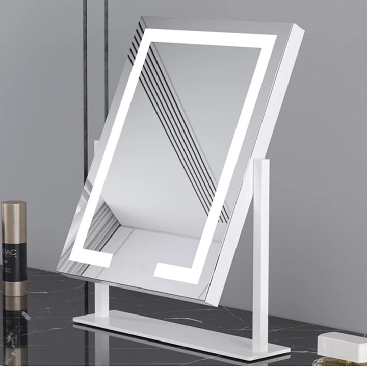 Rotatable LED Silver Bedroom Mirror