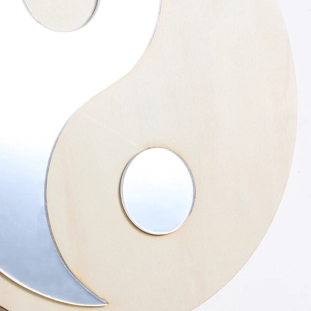 Boho Wooden Yin Yang Wall Mirror – Home Decor