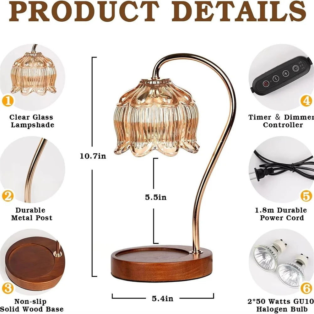 Retro Petal Candle Warmer Lamp