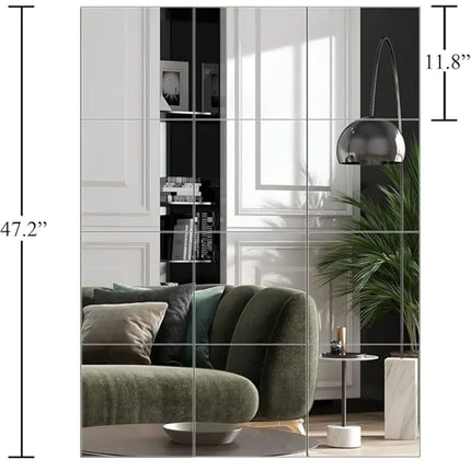 12” Wall-Mounted Acrylic Gym Mirror – Frameless