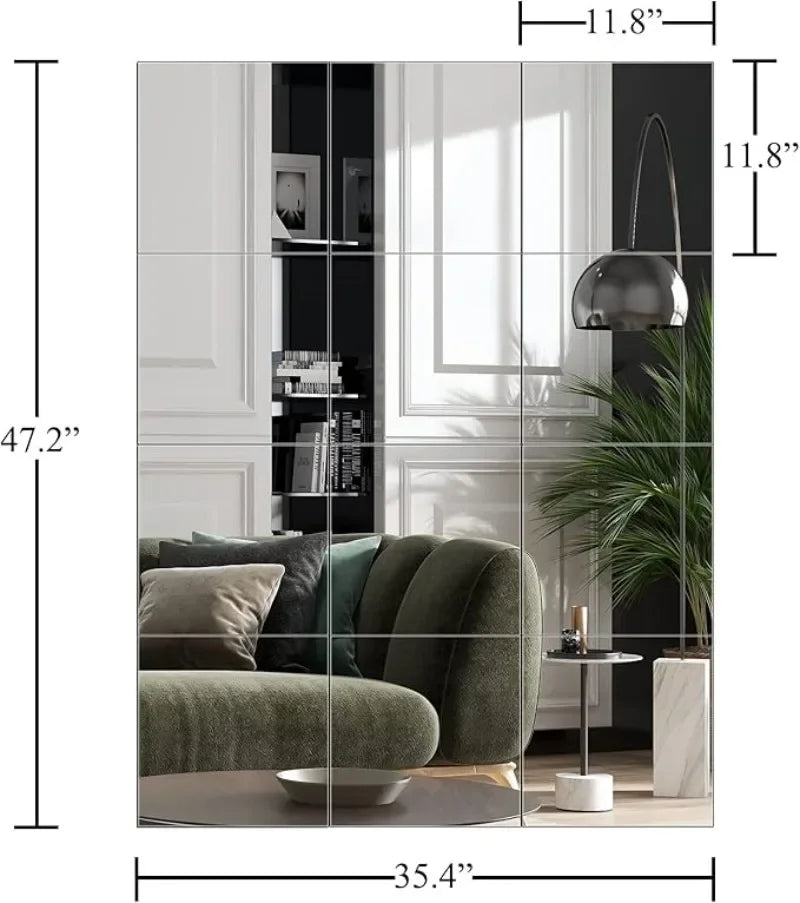 12” Wall-Mounted Acrylic Gym Mirror – Frameless