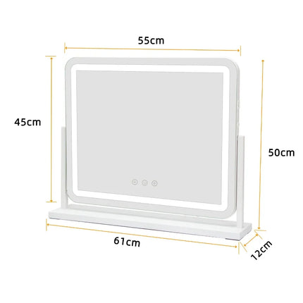 Rotatable LED Silver Bedroom Mirror