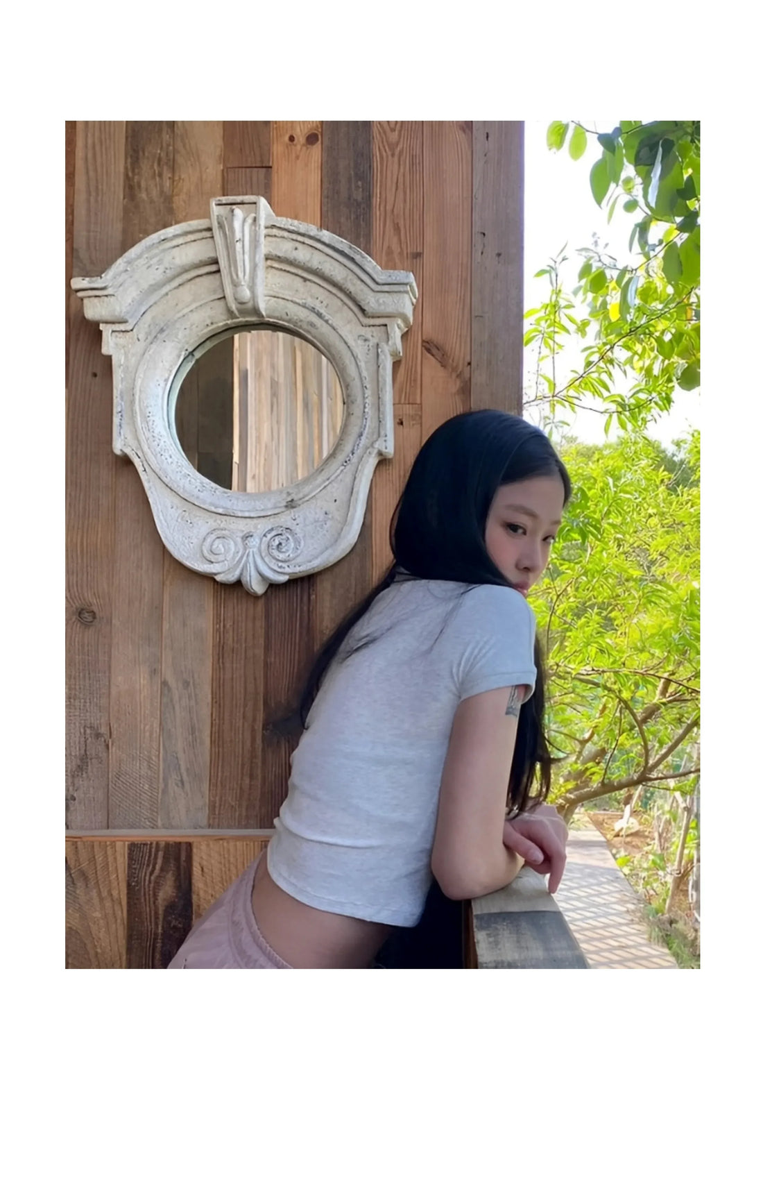 Boho Outdoor Wall Mirror – Decorative Hanging Art