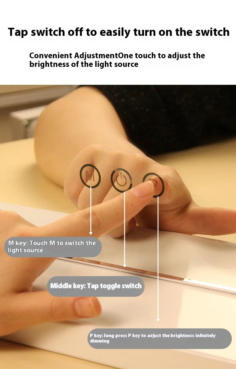 Rotatable LED Silver Bedroom Mirror