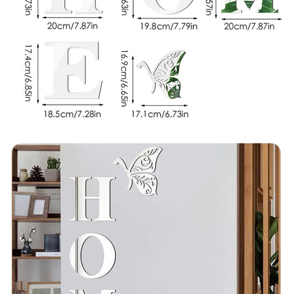 HOME Home Logo 3D Mirror Wall Sticker, Entrance Decoration, Home Decoration