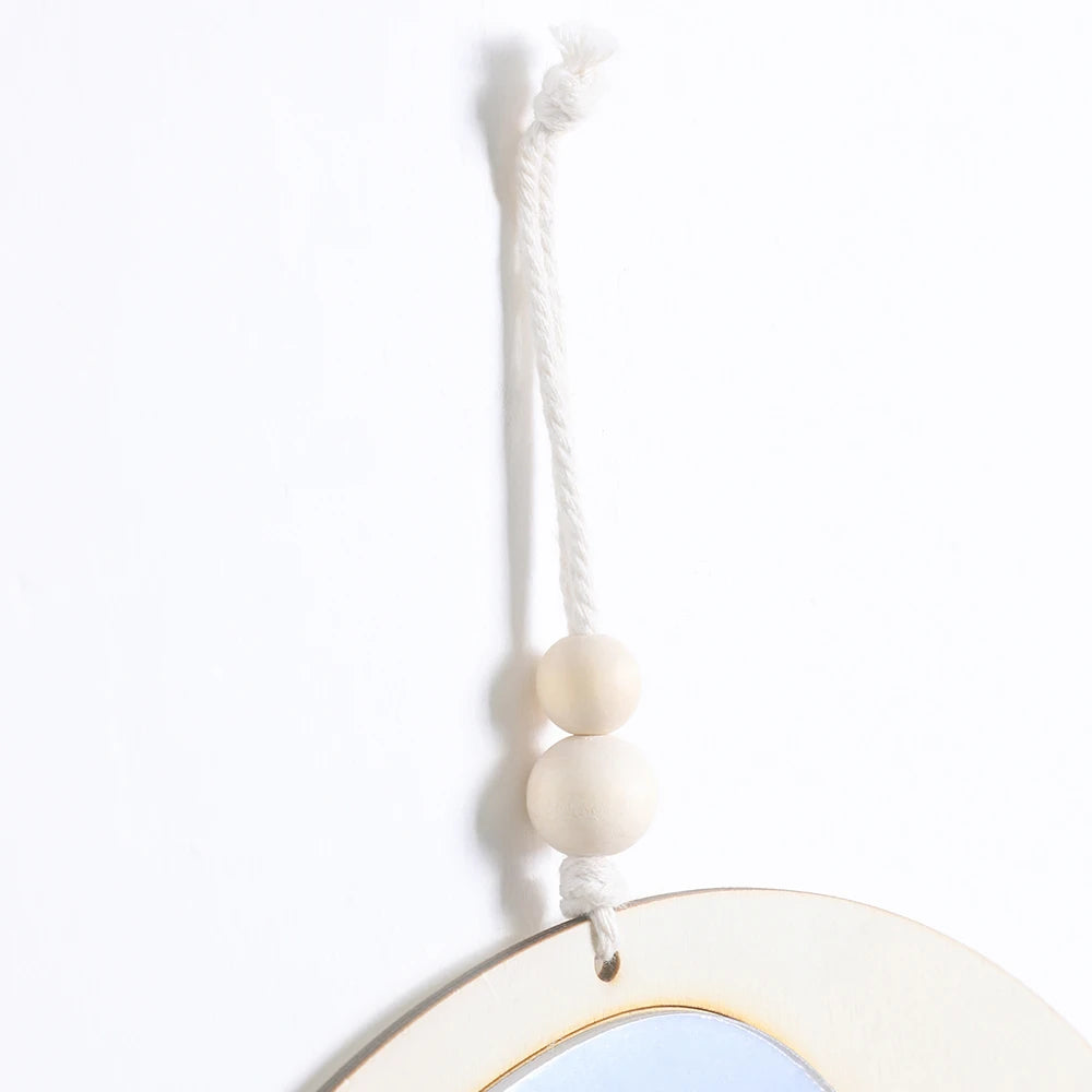 Boho Wooden Yin Yang Wall Mirror – Home Decor