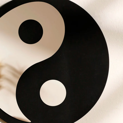 Boho Wooden Yin Yang Wall Mirror – Home Decor