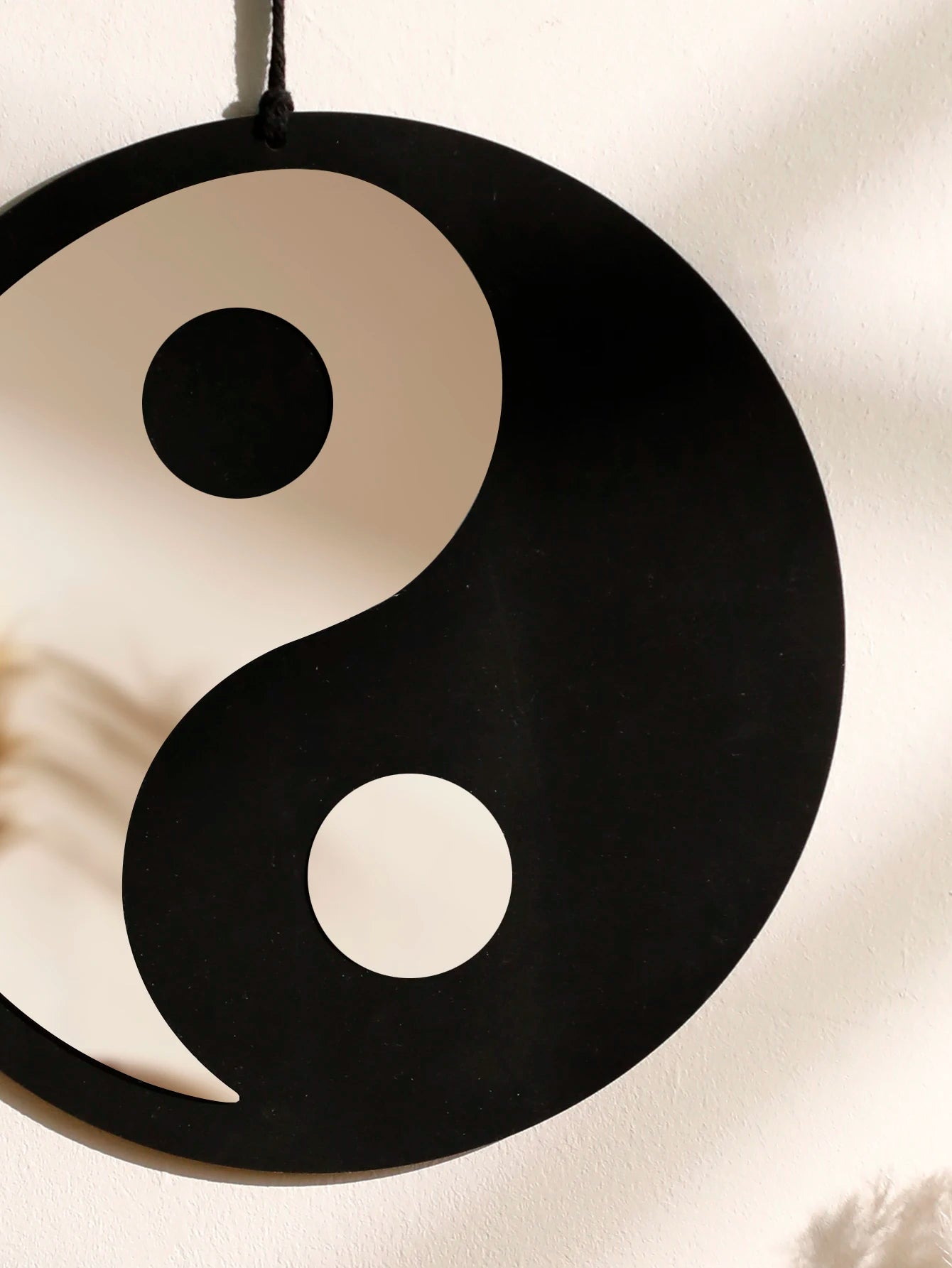 Boho Wooden Yin Yang Wall Mirror – Home Decor
